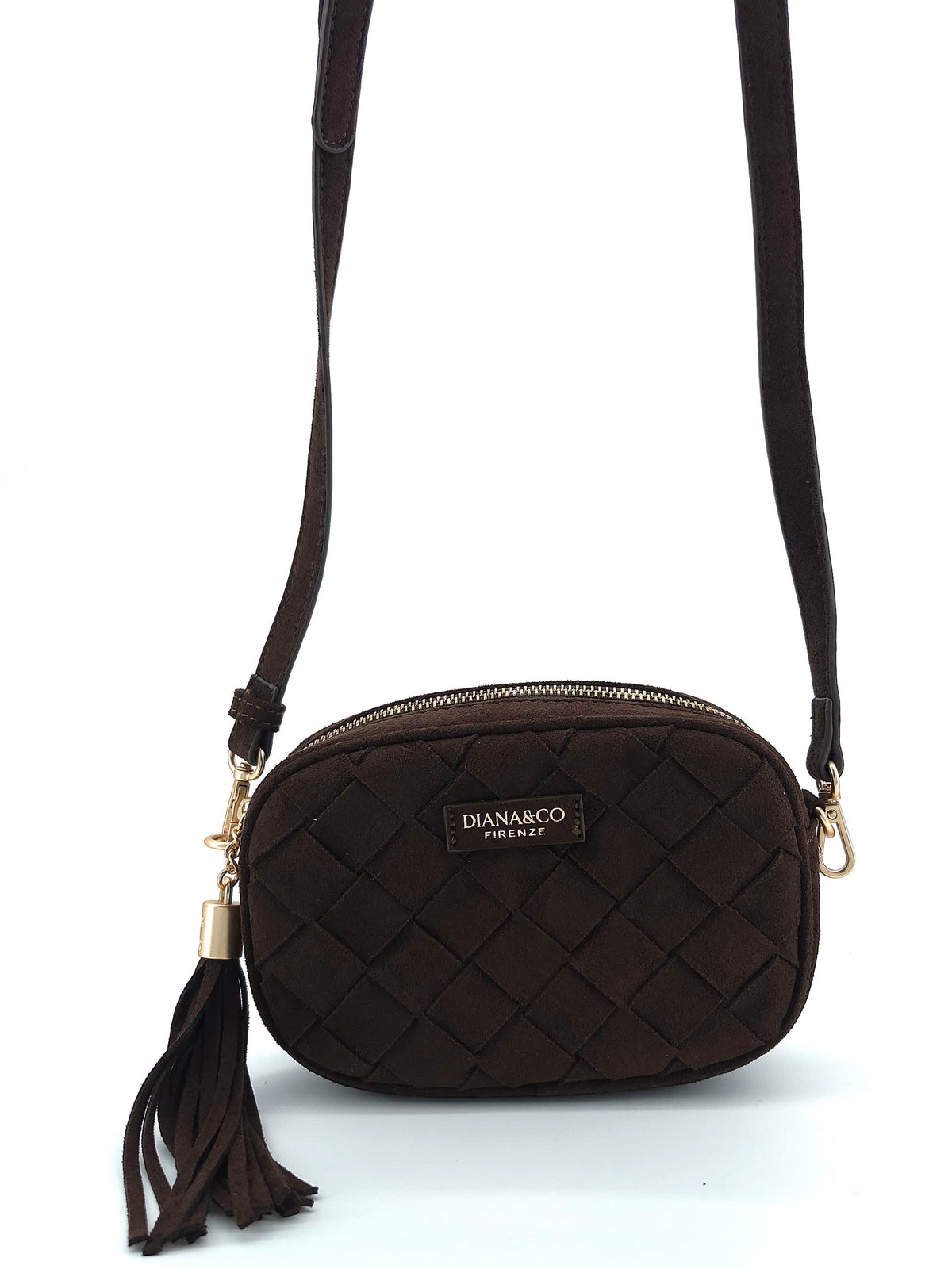Mila Suede Crossbody Bag Chocolate