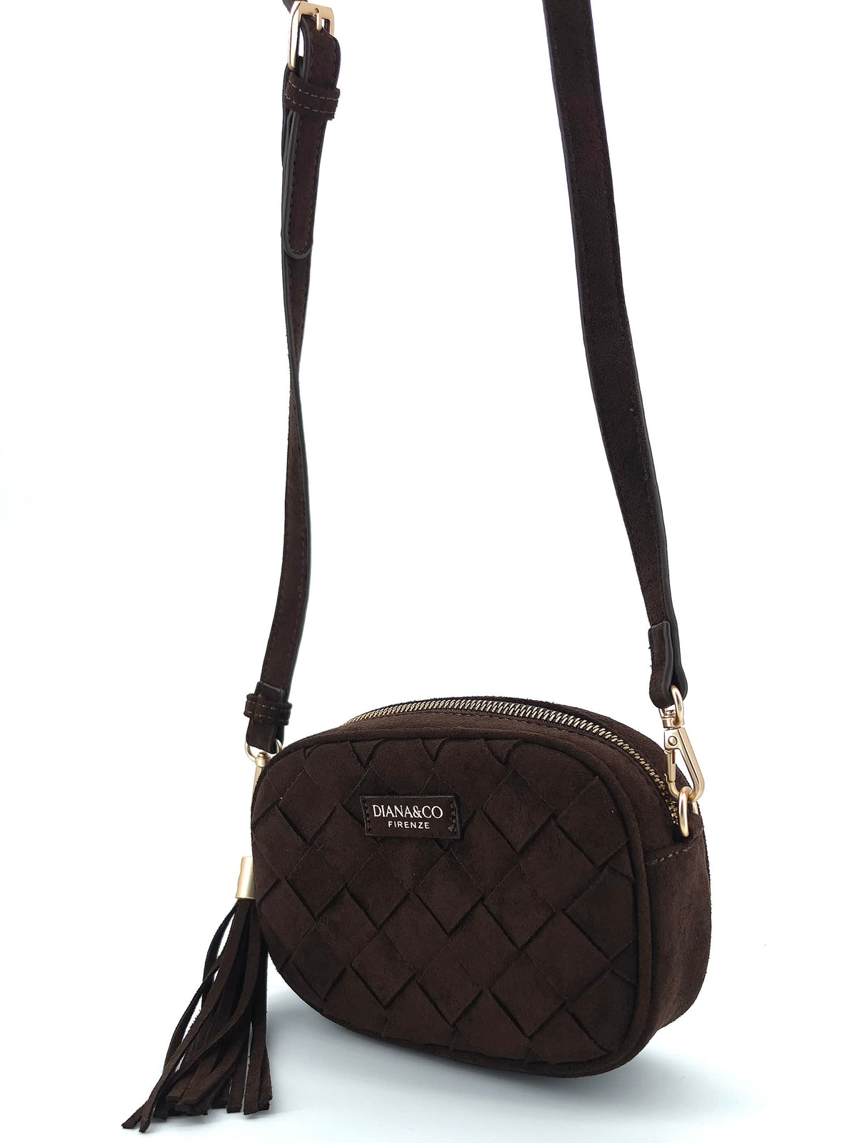Mila Suede Crossbody Bag Chocolate