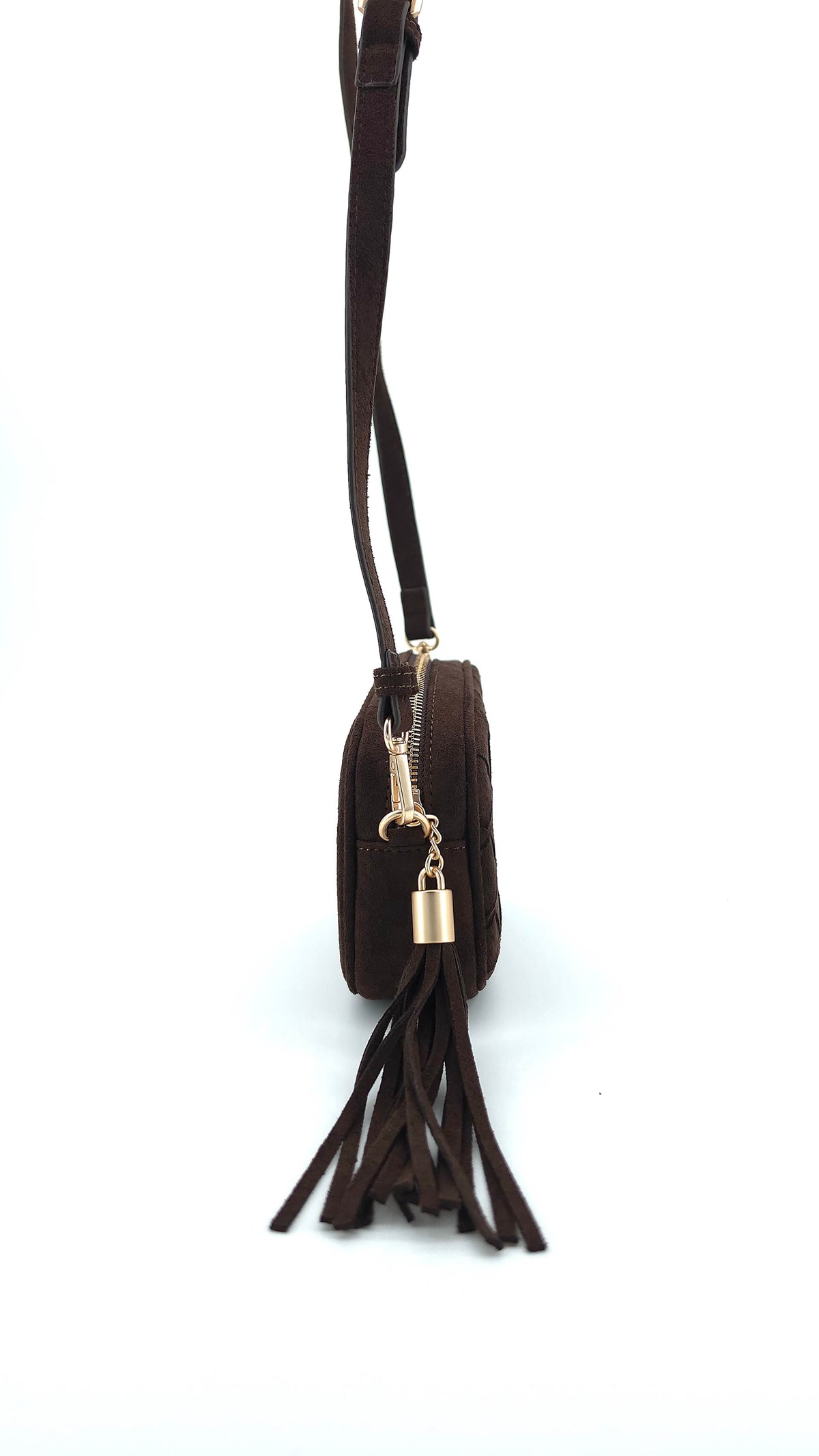 Mila Suede Crossbody Bag Chocolate