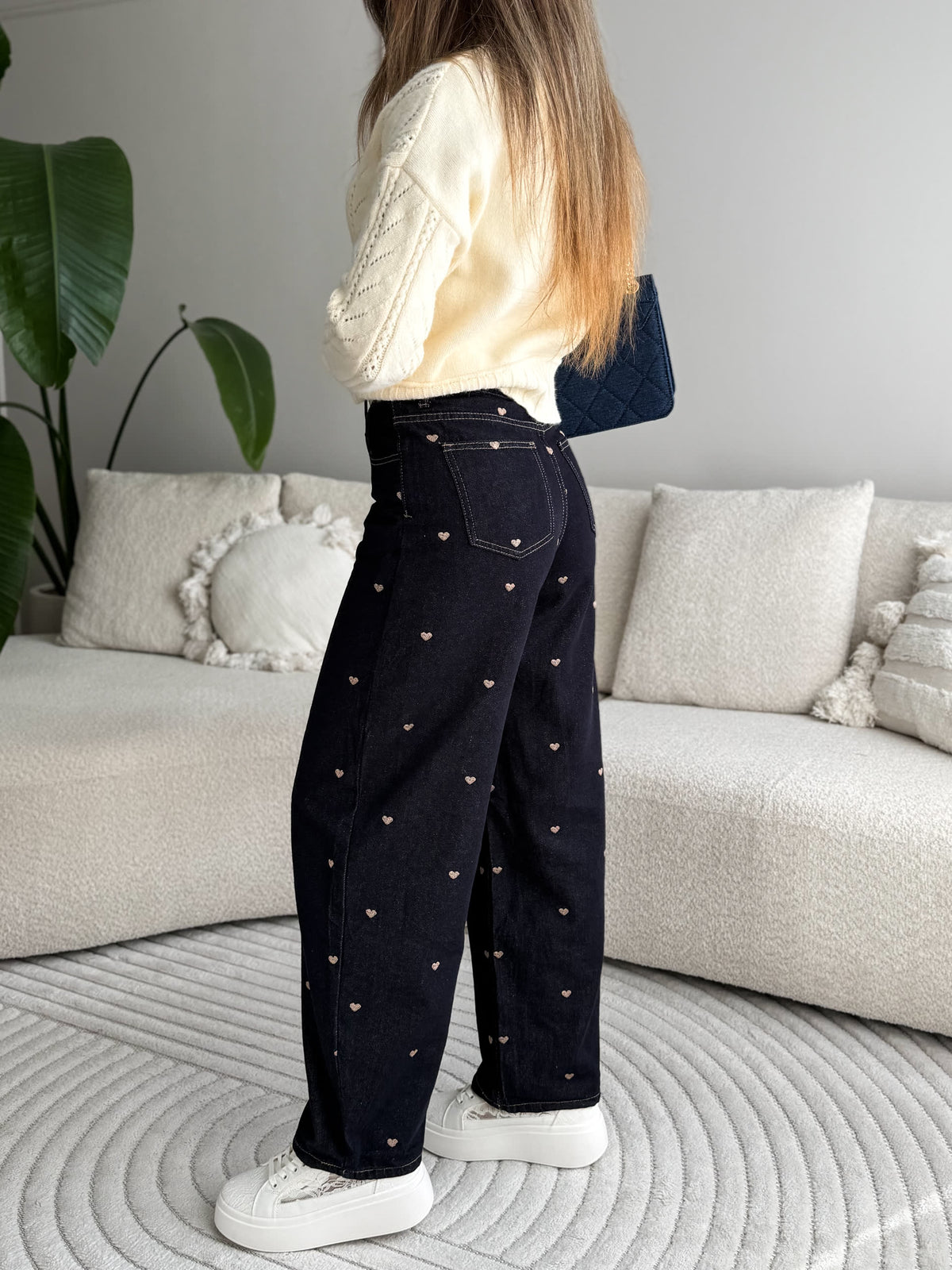 Amiro Heart Jeans Dark Blue