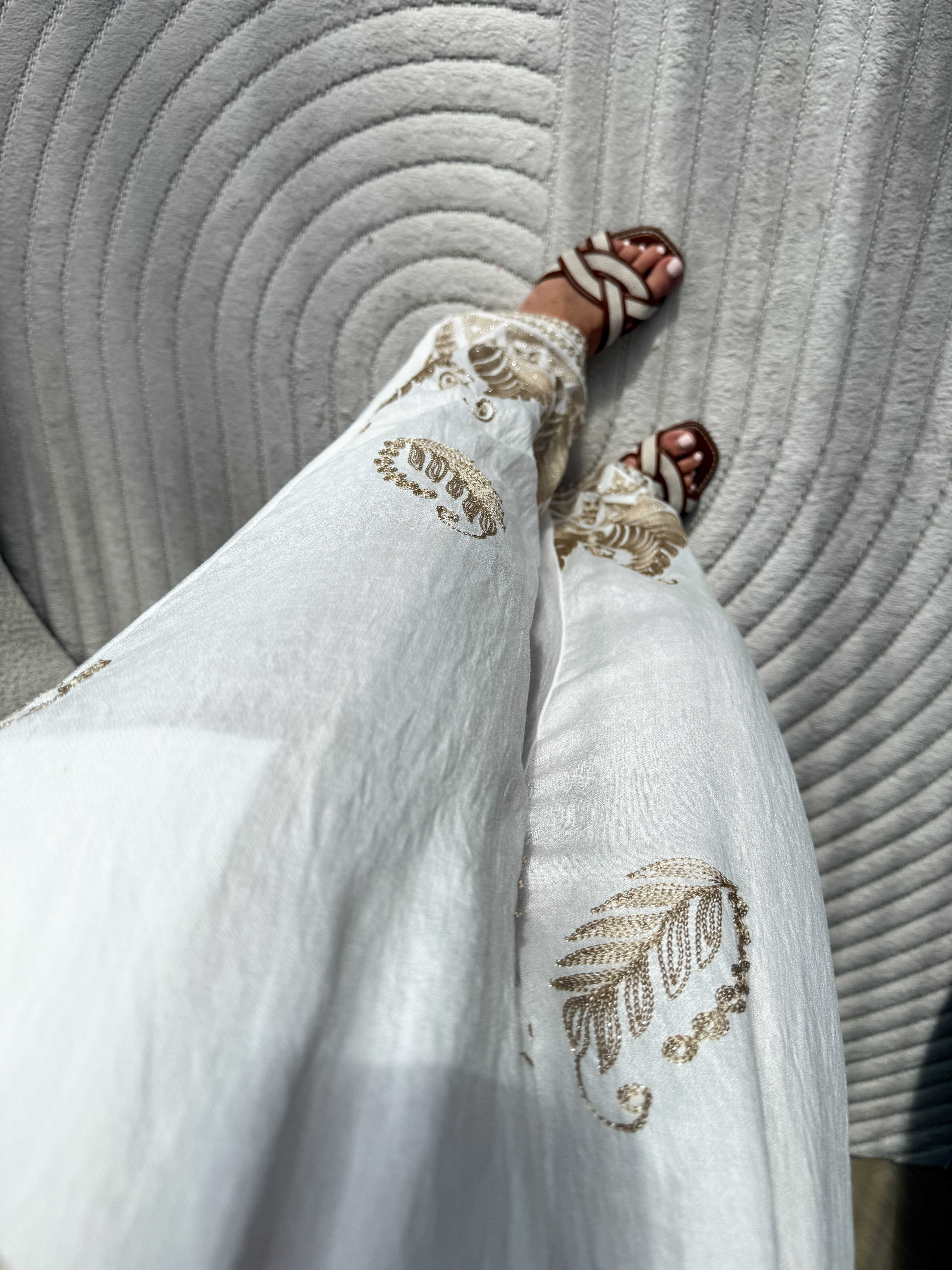 Welly Pants White / gold
