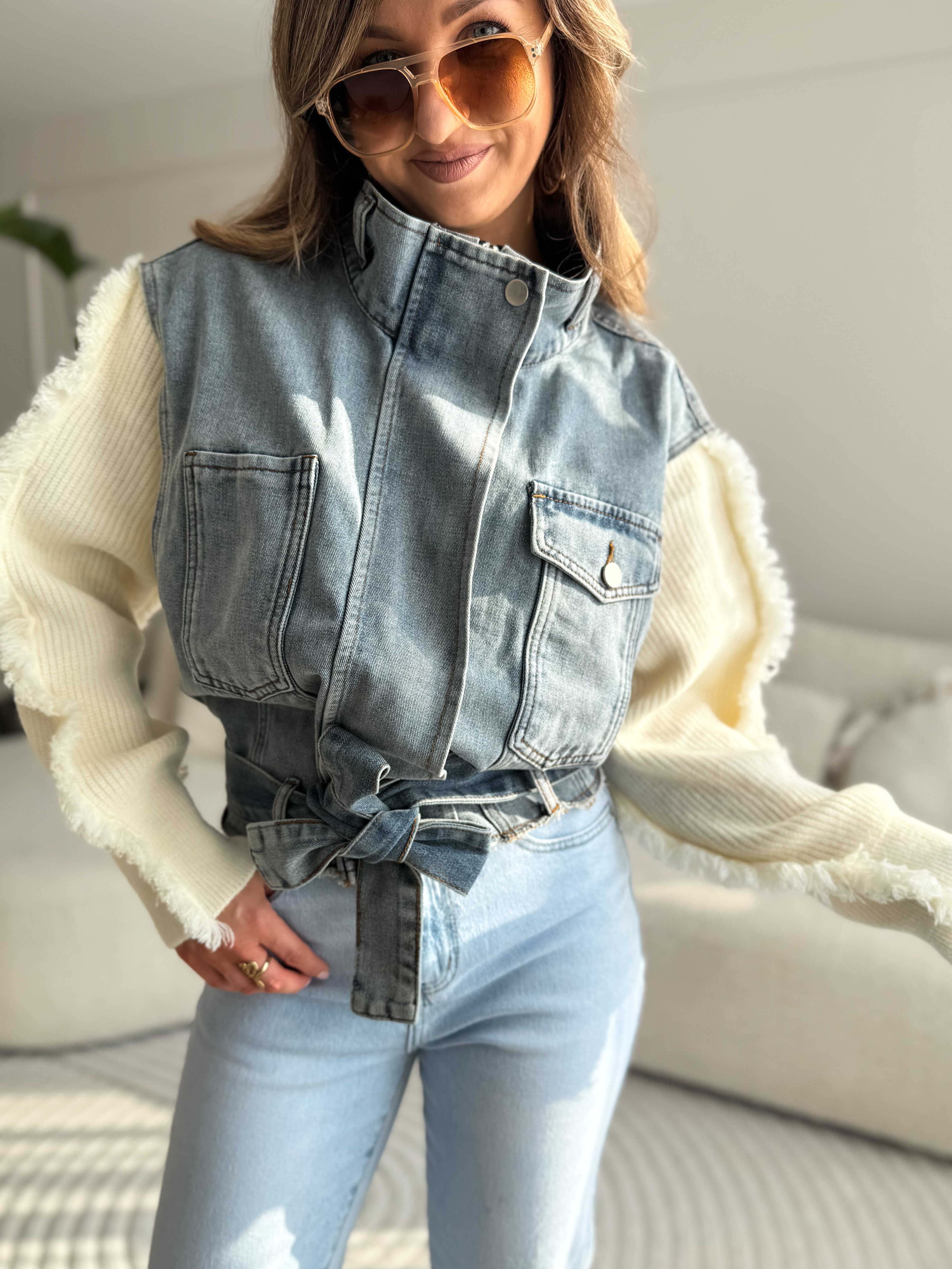 Evy Jacket Denim & Knit