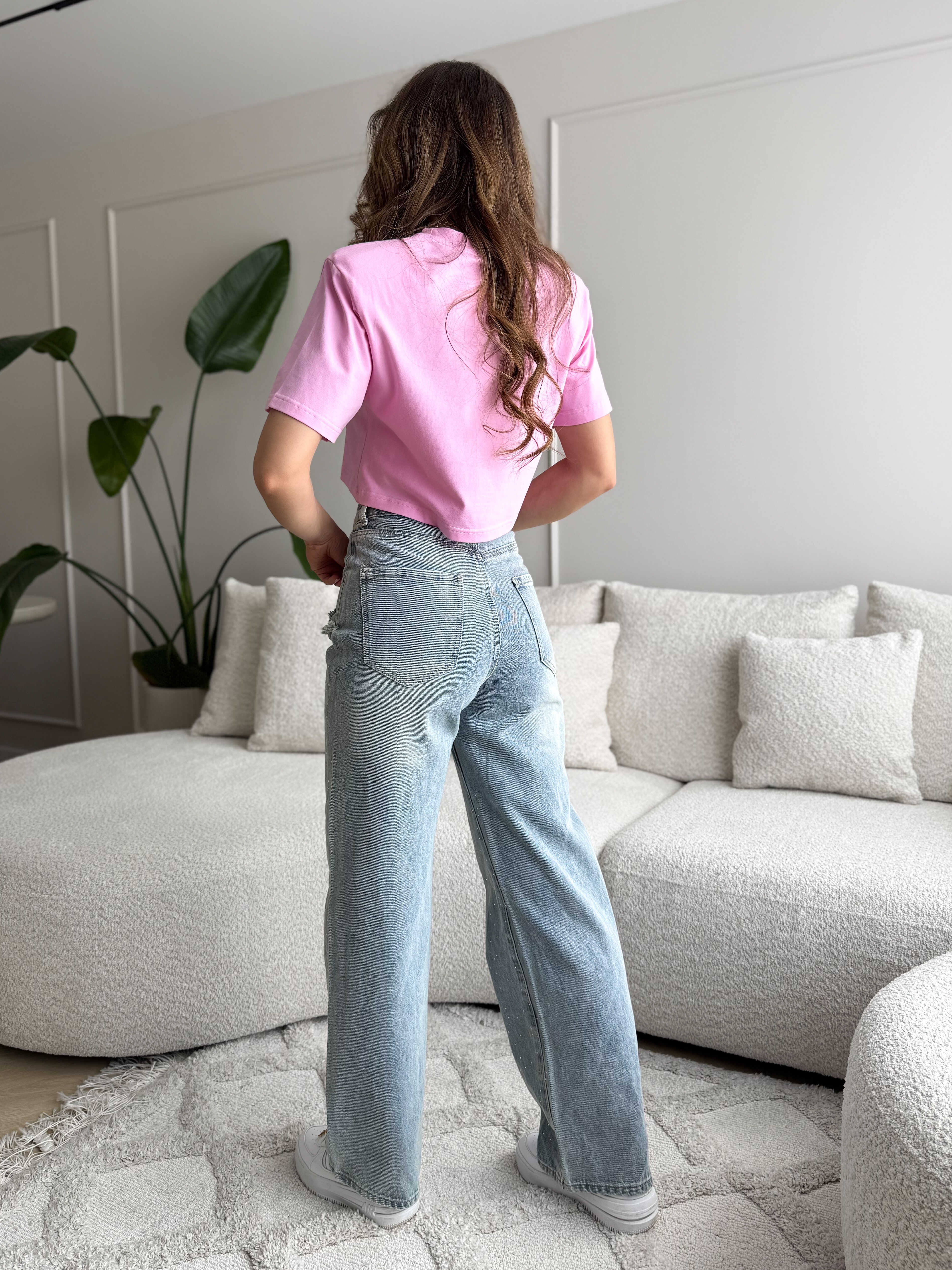Wide Leg Jeans met Glitters