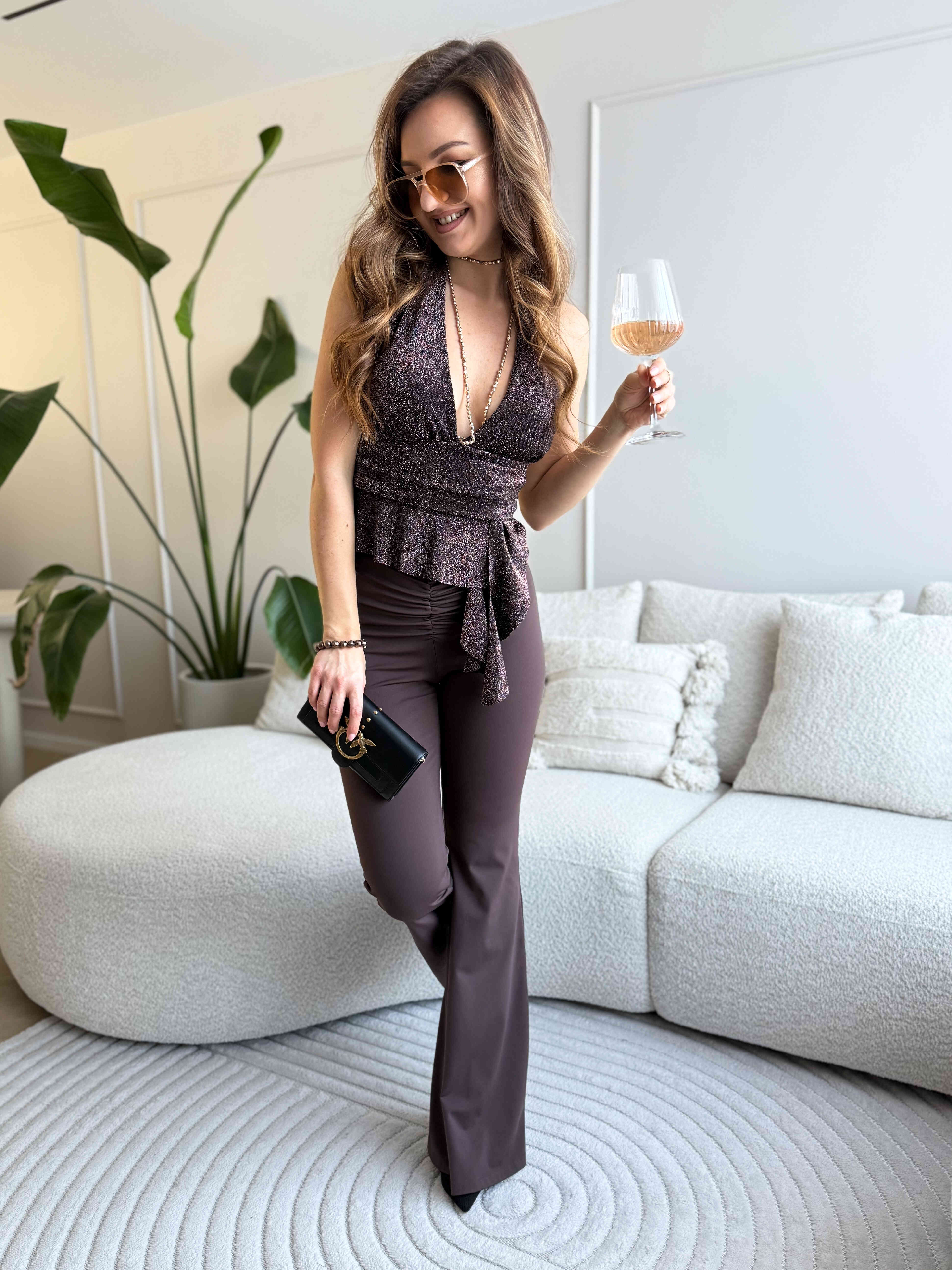 Glitter Top Push-up Brown