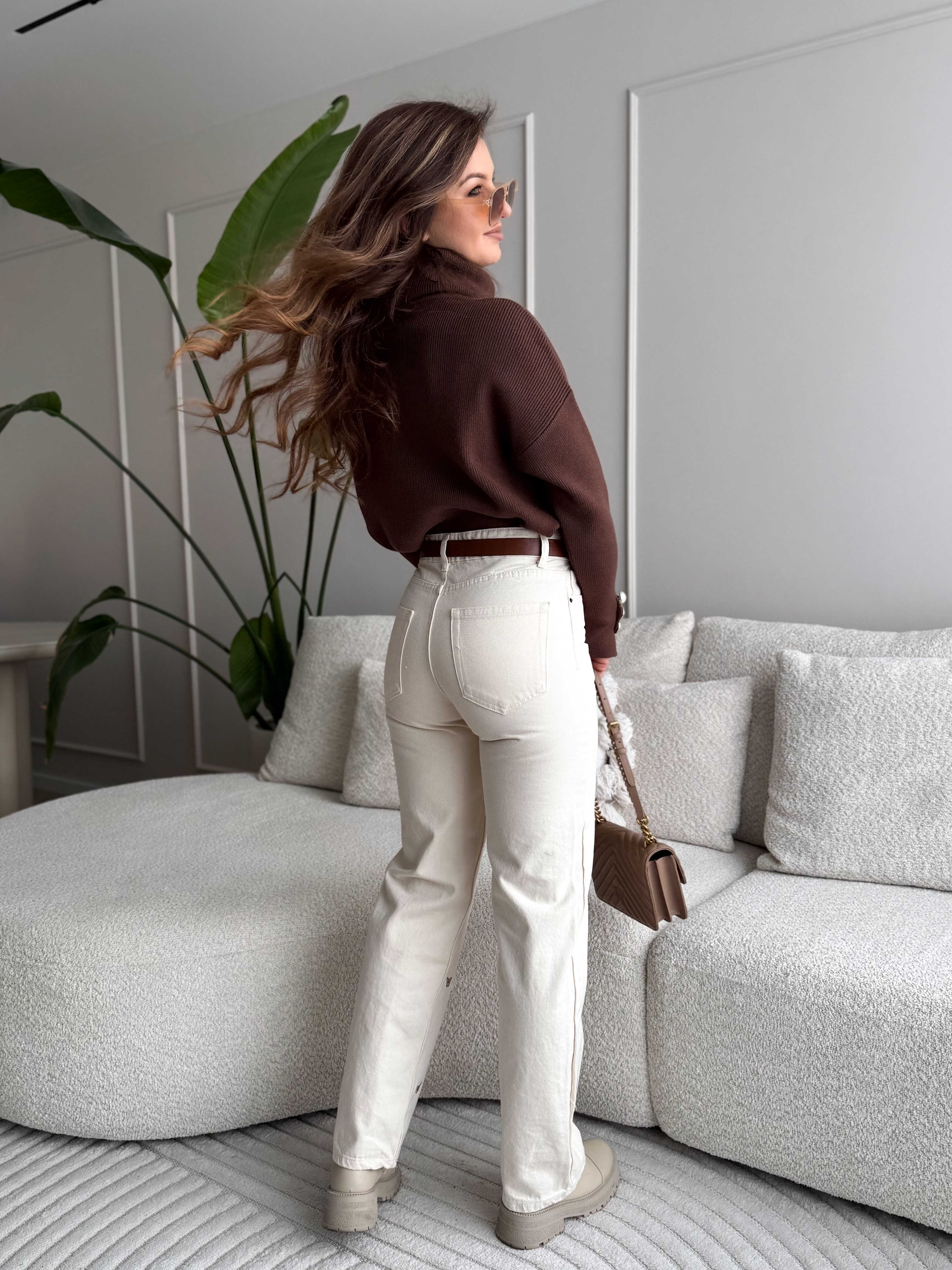 Emmy Wide Leg Jeans Ecru