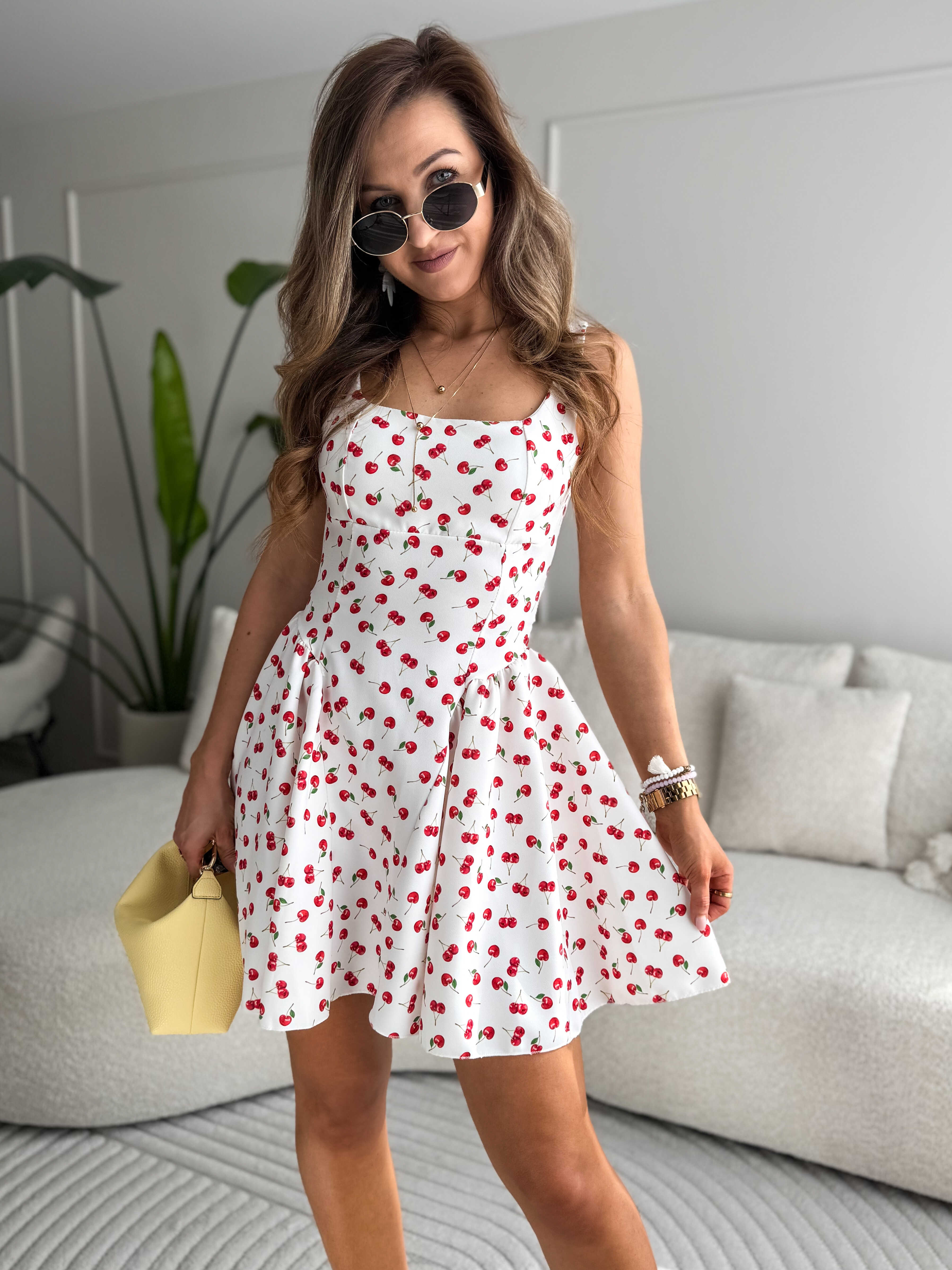Cherry dress ecru