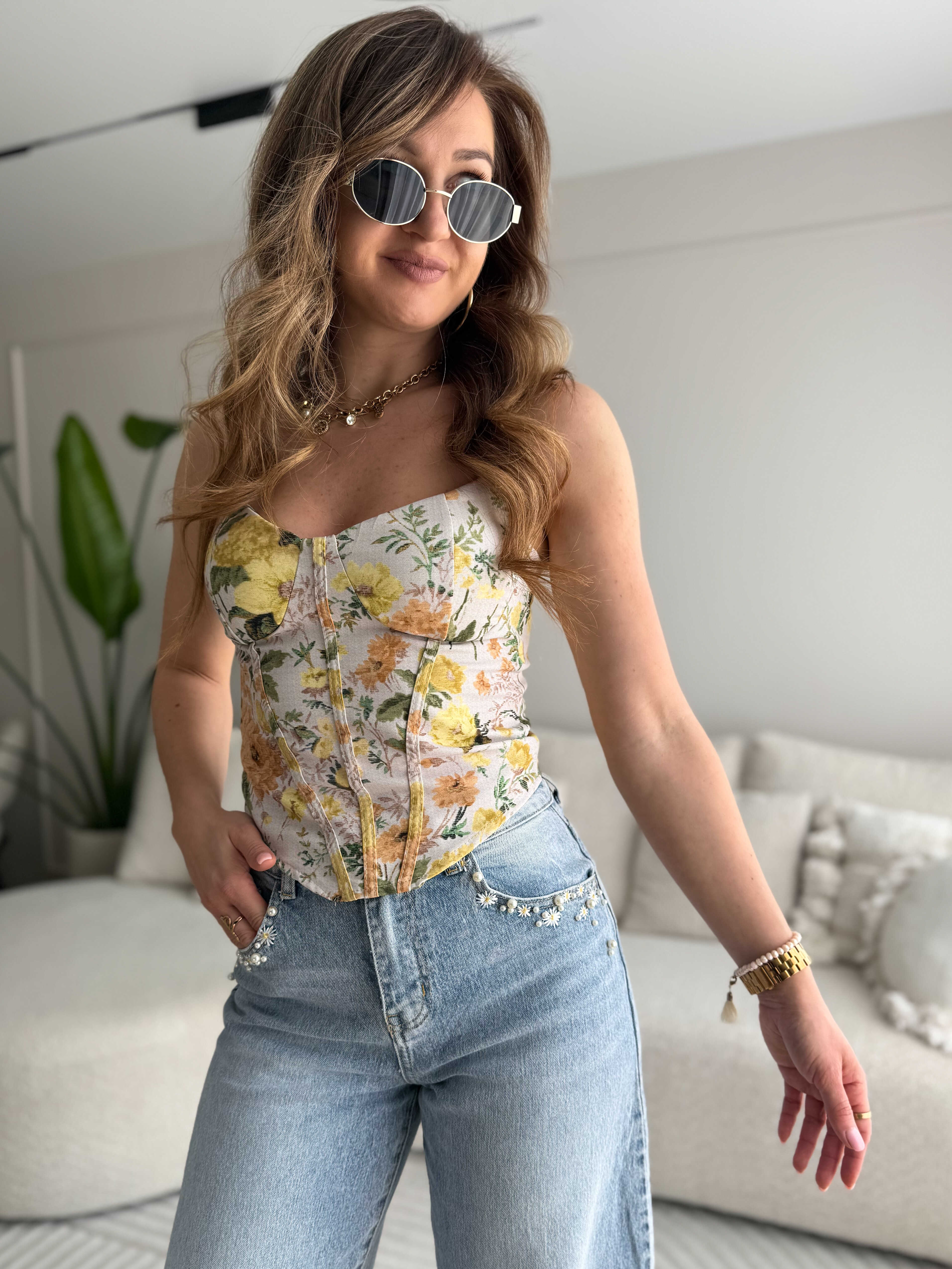 Nina Top Flowers yellow