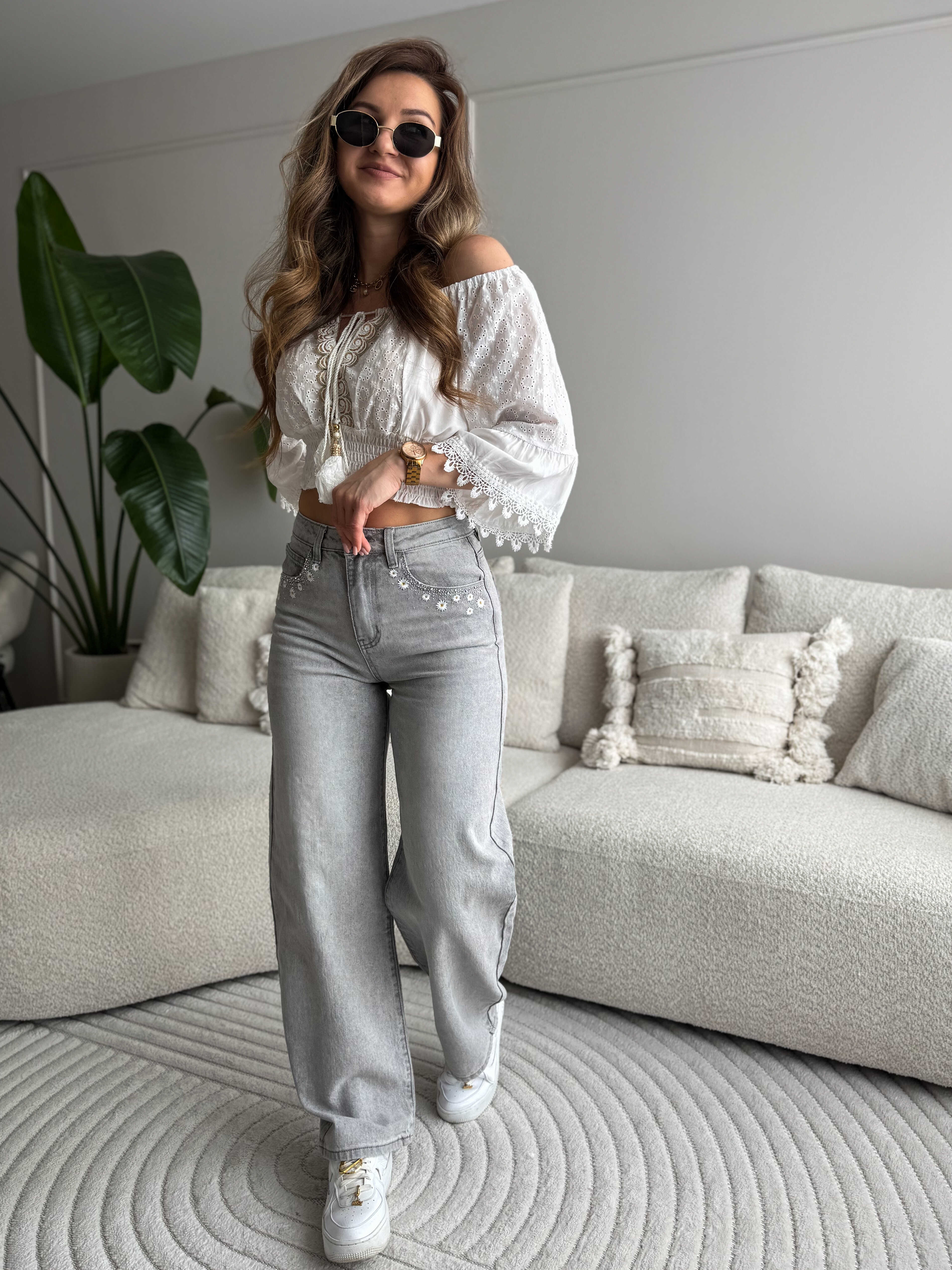 Renee Balloon Jeans Grey