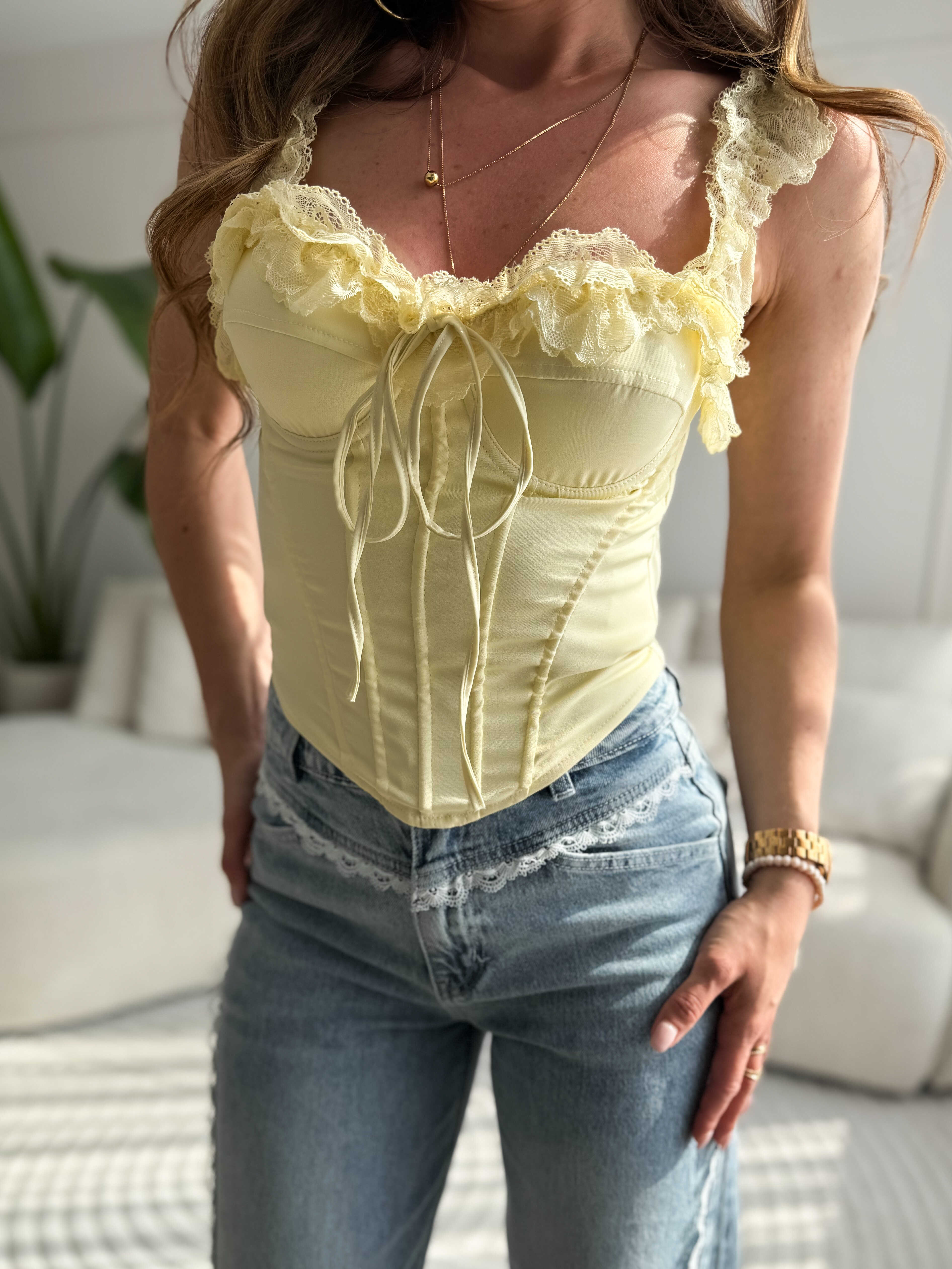 Corset Top Yellow