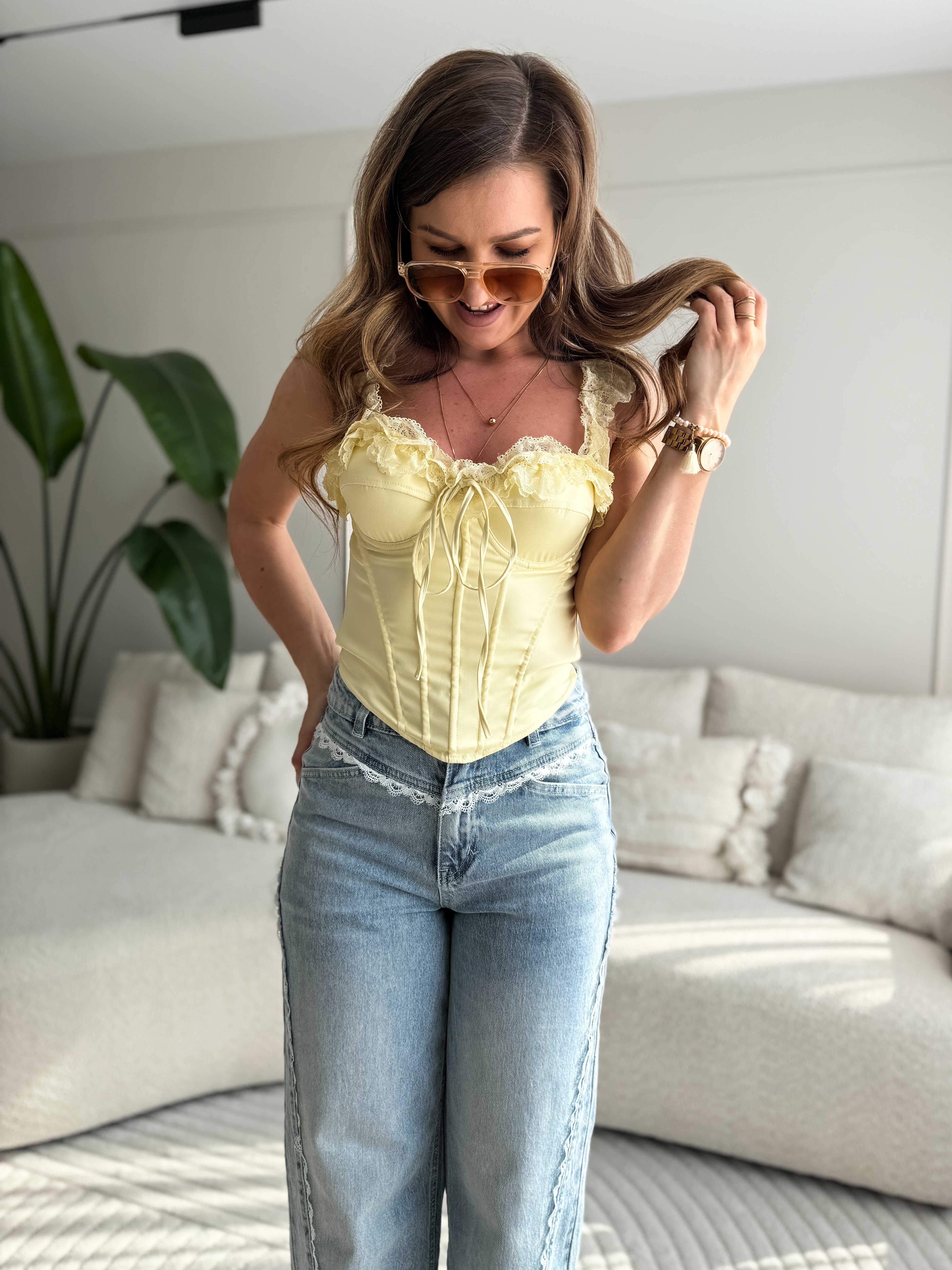 Corset Top Yellow