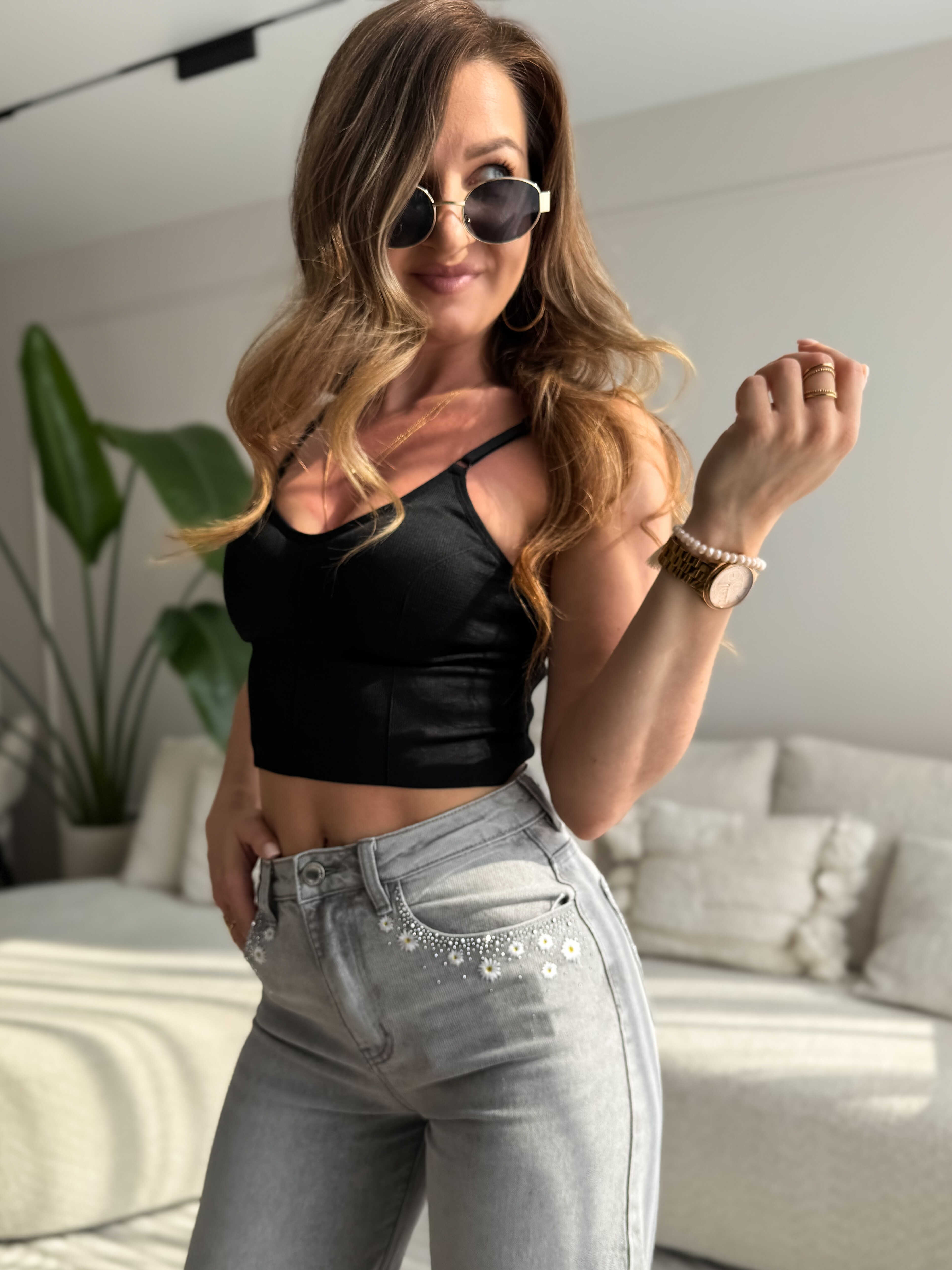 Push-up top black