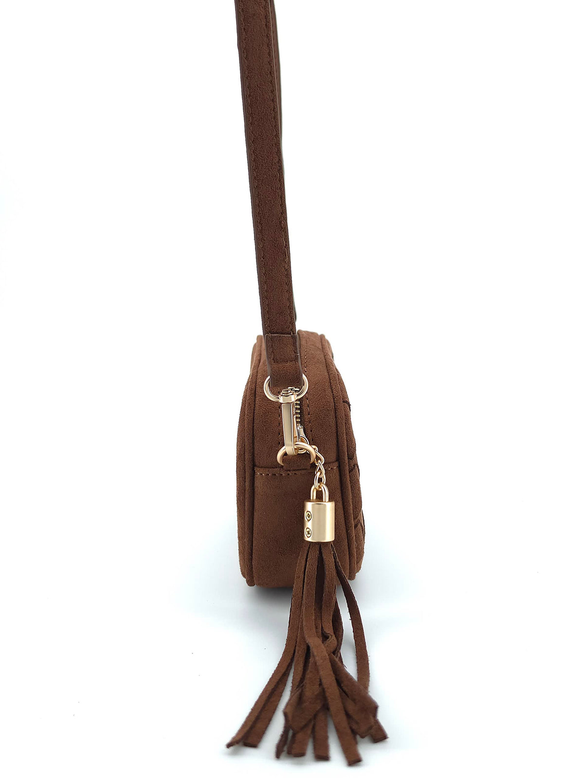 Mila Suede Crossbody Bag Carmel