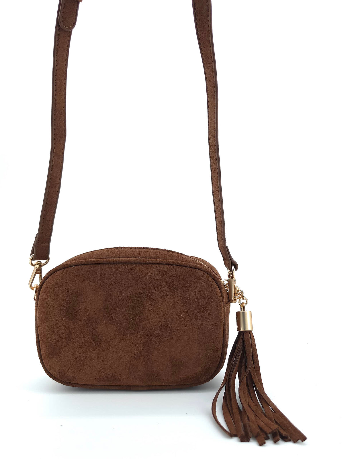 Mila Suede Crossbody Bag Carmel