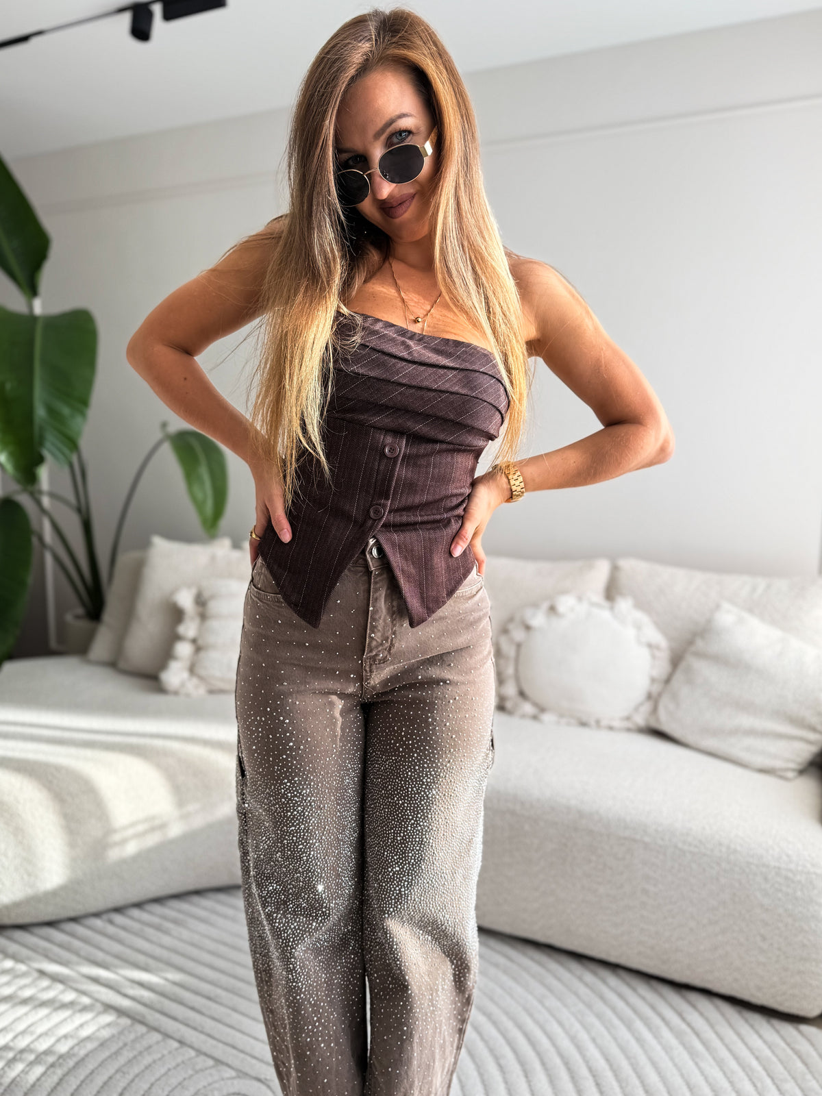 Gelie Top Brown