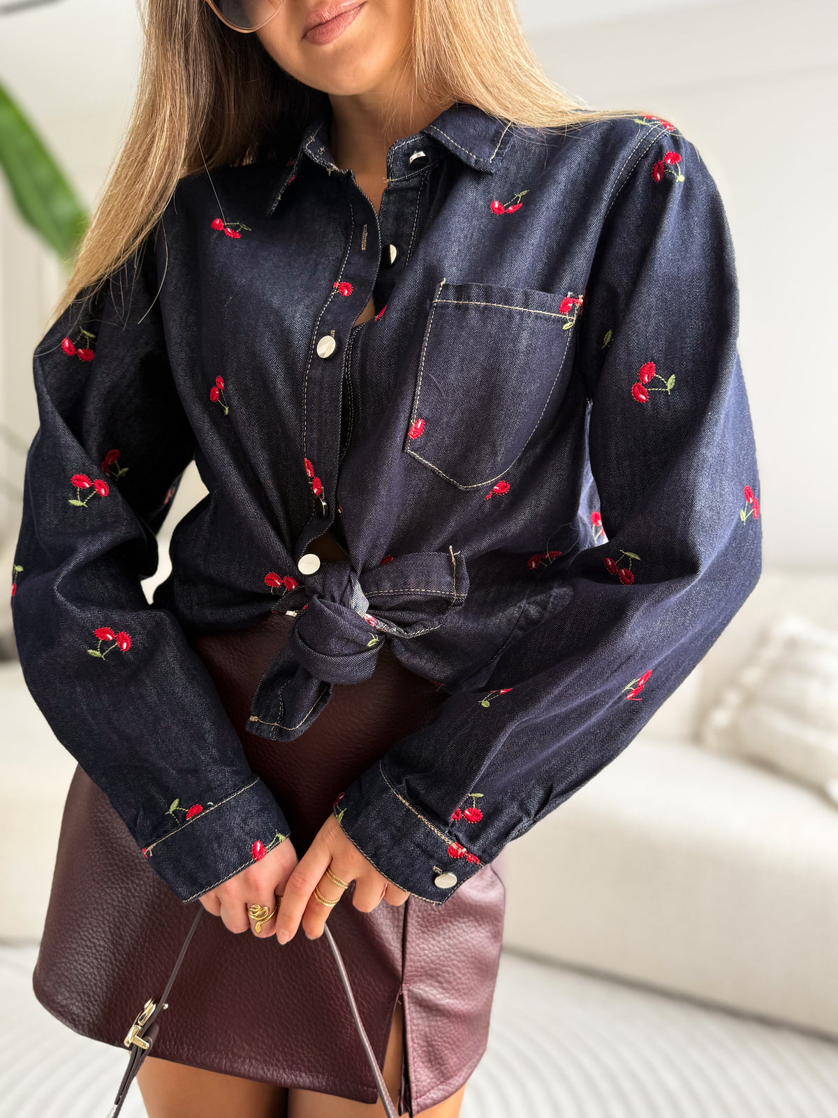 Cherry Denim Shirt