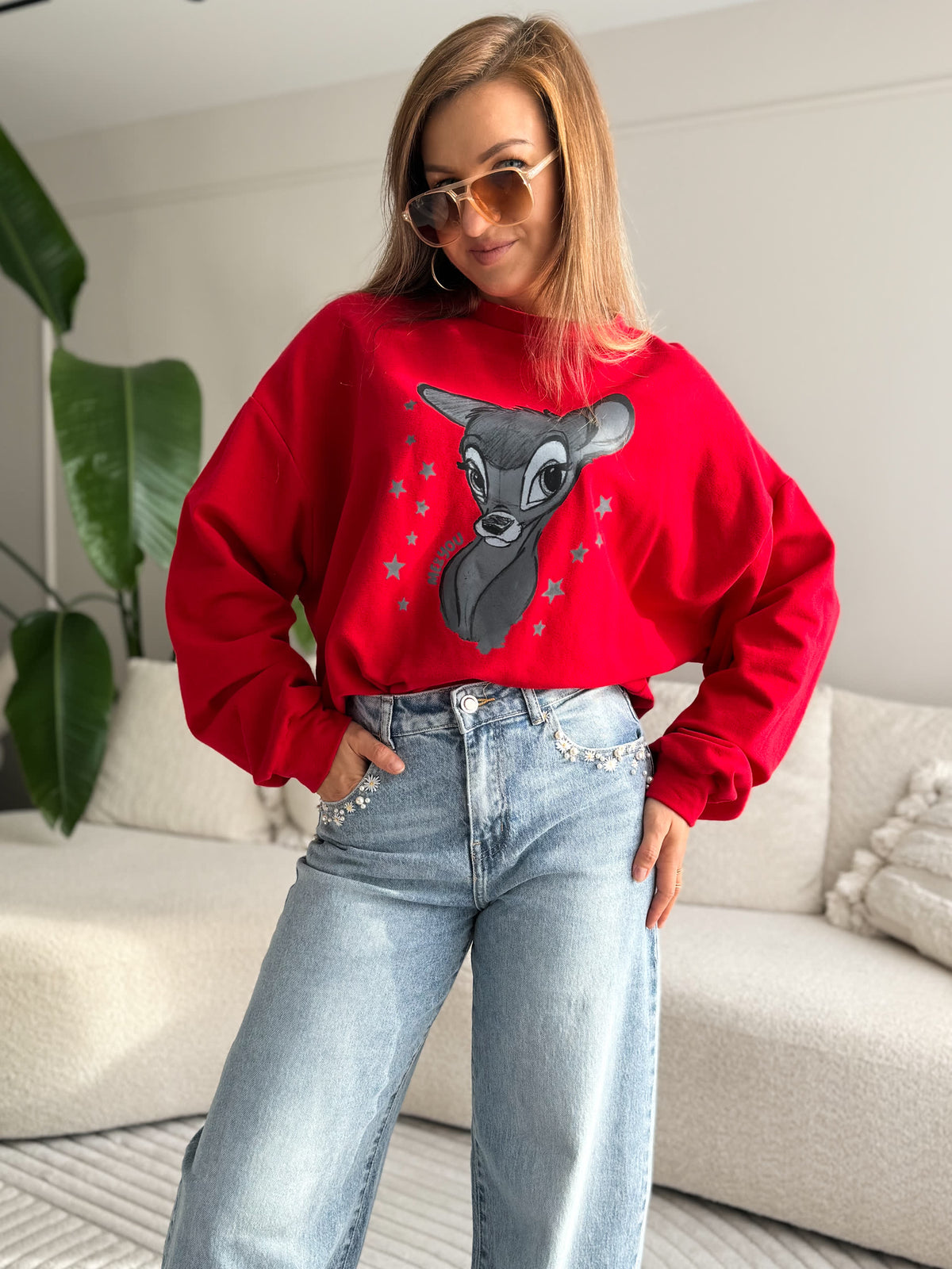 Daisy Bambi Sweater Red