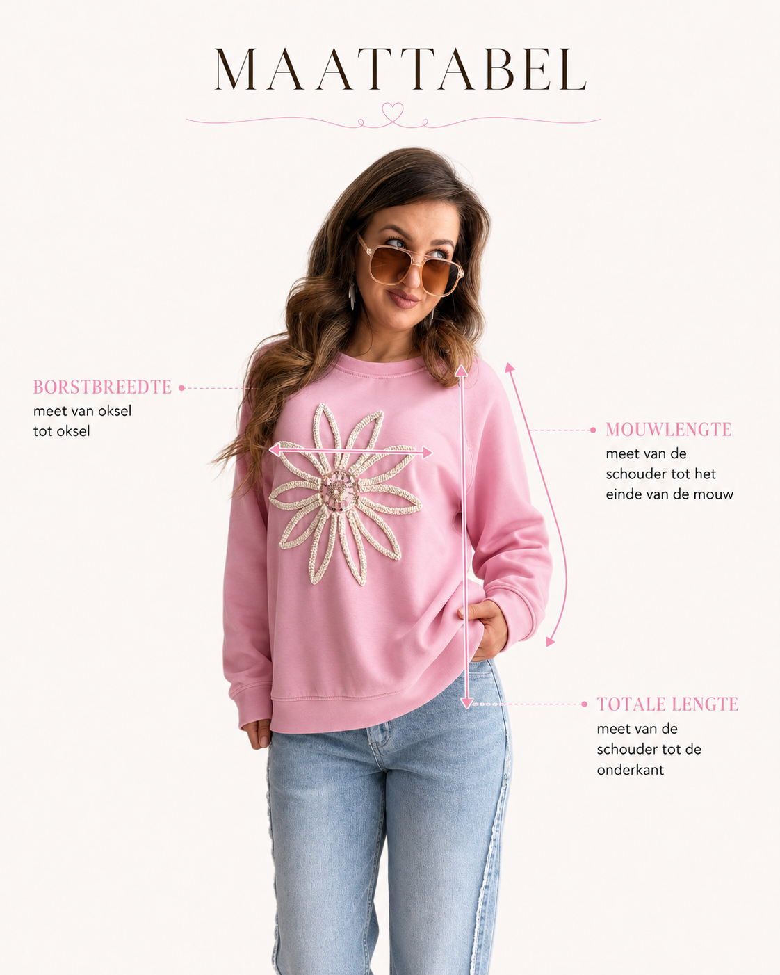 Meetschema voor Maris Sweatshirt Beige
